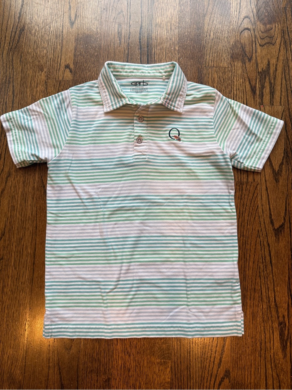 Quail Hollow Mint, Light Blue & White Polo Shirt with Embroidered Logo